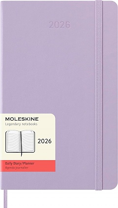 Kalendarz Moleskine 2026 12M rozmiar L (duży 13x21 cm) Dzienny Pastelowy Liliowy Twarda oprawa (Moleskine Daily Notebook Diary/Planner 2026 Large Pastel Lilac Hard Cover) - 8056999276416