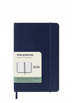 Kalendarz Moleskine 2026 12M rozmiar P (kieszonkowy 9x14 cm) Tygodniowy Niebieski/Szafirowy Miękka oprawa (Moleskine Weekly Notebook Diary/Planner 2026 Pocket Sapphire Blue Soft Cover) - 8056999274771