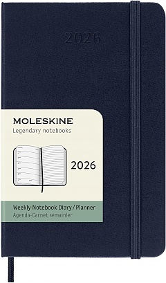 Kalendarz Moleskine 2026 12M rozmiar P (kieszonkowy 9x14 cm) Tygodniowy Niebieski/Szafirowy Twarda oprawa (Moleskine Weekly Notebook Diary/Planner 2026 Pocket Sapphire Blue Hard Cover) - 8056999274740