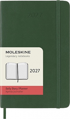 Kalendarz Moleskine 2027 12M rozmiar P (kieszonkowy 9x14 cm) Dzienny Zielony Mirt Miękka oprawa (Moleskine Daily Notebook Diary/Planner 2027 Pocket Myrtle Green Soft Cover) - 8056999278687