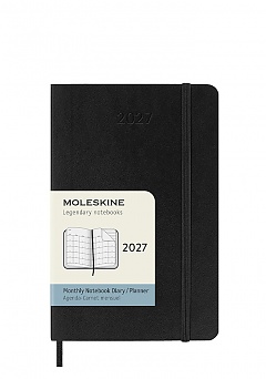 Kalendarz Moleskine 2027 12M rozmiar P (kieszonkowy 9x14 cm) Miesięczny Czarny Miękka oprawa (Moleskine Monthly Diary/Planner 2027 Pocket Black Soft Cover) - 8056999279738