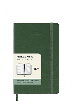 Kalendarz Moleskine 2027 12M rozmiar P (kieszonkowy 9x14 cm) Tygodniowy Zielony Mirt Twarda oprawa (Moleskine Weekly Notebook Diary/Planner 2027 Pocket Myrtle Green Hard Cover) - 8056999279967