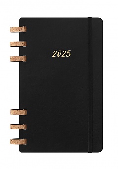 Kalendarz Moleskine 2025 12M rozmiar L (duży 13x21 cm) na Spirali Tygodniowy i Miesięczny Czarny Twarda oprawa (Moleskine Weekly and Monthly Planner 2025 Large Remake Midnight Hard Cover) - 8056999271718