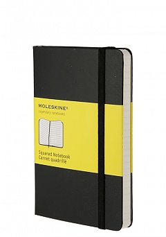 Notatnik Moleskine P kieszonkowy (9x14cm) w Kratkę Czarny Twarda oprawa (Moleskine Squared Notebook Pocket Hard Black) - 9788883701023