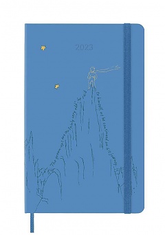 Kalendarz Moleskine 2023 12M Mały Książę "Góra" rozmiar L (duży 13x21 cm) Tygodniowy Niebieski Twarda oprawa (Moleskine Limited Edition PETIT PRINCE Mountain Weekly Notebook/Planner 2023 Blue Large Hard Cover) - 8056598852899