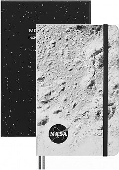 Notatnik Moleskine NASA L duży (13x21 cm) w Linię Szara z motywem Księżyca Twarda oprawa w Pudełku Prezentowym (Moleskine NASA Inspired Limited Edition Notebook Ruled Large Hard Cover BOX) - 8056999277529