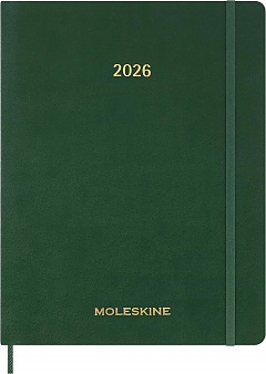 Kalendarz Moleskine 2026 12M rozmiar XXL (bardzo duży 23,5x28,14cm) Wertykalny Tygodniowy Zielony Mirt Miękka oprawa (Moleskine Weekly Vertical Diary/Planner 2026 XXL Myrtle Green Soft Cover) - 8056999276539