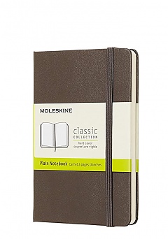 Notatnik Moleskine P kieszonkowy (9x14 cm) Czysty Ciemny Brązowy Twarda oprawa (Moleskine Classic Notebook Pocket Plain/Blank Earth Brown Hard Cover) - 8058341715291