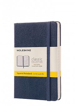 Notatnik Moleskine P kieszonkowy (9x14cm) w Kratkę Granatowy Szafirowy Twarda oprawa (Moleskine Squared Notebook Pocket Sapphire Blue Hard) - 8051272893724