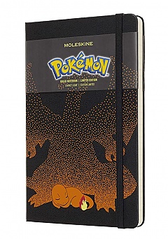 Notatnik Moleskine Pokemon Charmender (duży 13x21) w Linie Czarny Twarda oprawa (Moleskine Pokemon Charmender Limited Edition Notebook Ruled Large Hard Cover) - 8058341716847