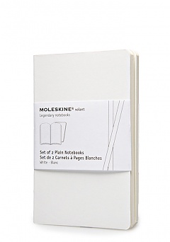 Zestaw 2 zeszytów Moleskine Volant P kieszonkowy (9x14 cm) Czyste Białe Miękka oprawa (Moleskine Volant Set of 2 Pocket Journals White Soft Cover) - 9788867320509
