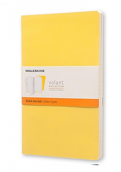 Zestaw 2 zeszytów Moleskine Volant L duże (13x21 cm) w Linie Żółty Słonecznikowy / Żółty Mosiądz Miękka oprawa (Moleskine Volant Set of 2 Large Ruled Journals Sunflower/Brass Yellow Soft Cover) - 8051272890495
