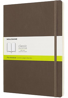 Notatnik Moleskine XL ekstra duży (19x25 cm) Czysty Brązowy Miękka oprawa (Moleskine Plain Notebook Extra Large Earth Brown Soft Cover) - 8058341715574