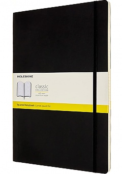 Notatnik Moleskine A4 (21x29,7 cm) w Kratkę Czarny Miękka oprawa (Moleskine Ruled Notebook A4 Soft Black Cover) - 8053853602879