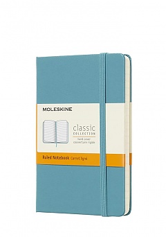 Notatnik Moleskine P kieszonkowy (9x14cm) w Linie Turkusowy Twarda oprawa (Moleskine Ruled Notebook Pocket Reef Blue Hard Cover) - 8058341715246