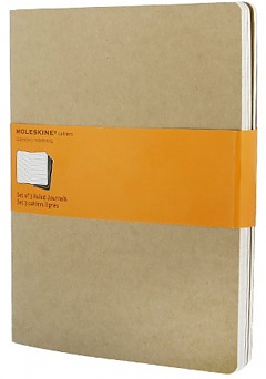 Zestaw 3 zeszytów Moleskine Cahier XL ekstra duże (19x25 cm) w Linie Brązowe Kraftowy Miękka oprawa (Moleskine Cahiers Set of 3 Ruled Journals Kraft Brown Soft Cover) - 9788883705045
