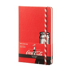 Notes Moleskine Coca Cola STRAW w linię, duży [13x21cm] czerwona oprawa (Moleskine Coca Cola STRAW Limited Edition Ruled Large Hard Cover) - 8051272895766