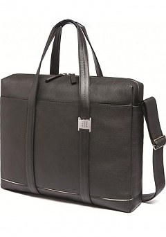 Torba Skórzana Teczka Moleskine Lineage 17" (40x32x8 cm) Czarna (Moleskine Lineage Leather Briefcase Black) - 8051272894554
