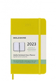 Kalendarz Moleskine 2023 12M rozmiar P (kieszonkowy 9x14 cm) Tygodniowy Oliwkowy Twarda oprawa (Moleskine Weekly Notebook Diary/Planner 2023 Pocket Hay Yellow Hard Cover) - 8056598852813