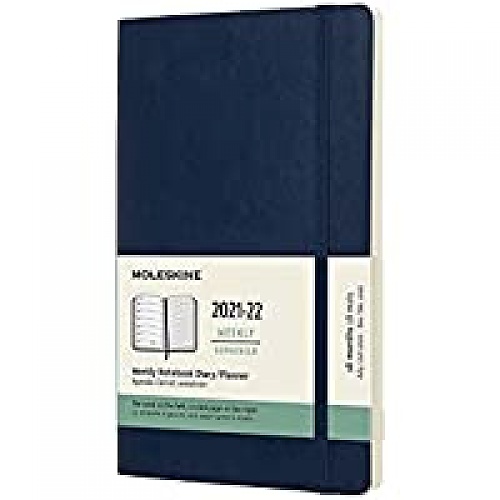 Kalendarz Moleskine 2021-2022 18-miesięczny rozmiar L (duży 13x21 cm) Tygodniowy Niebieski Ciemny/ Szafirowy Miękka oprawa (Moleskine Weekly Notebook Diary/Planner 2021/22 Large Sapphire Blue Soft Cover) - 8056420856378