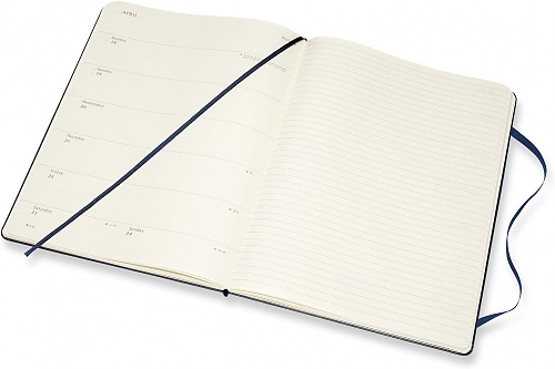 Kalendarz Moleskine 2021-2022 18-miesięczny rozmiar XL (bardzo duży 19x25 cm) Tygodniowy Niebieski Ciemny/ Szafirowy Twarda oprawa (Moleskine Weekly Notebook Planner 2021/22 Extra Large Hard Sapphire Blue Cover) - 8056420856293