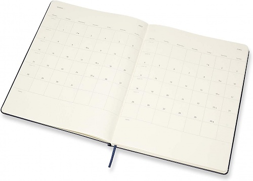Kalendarz Moleskine 2021-2022 18-miesięczny rozmiar XL (bardzo duży 19x25 cm) Tygodniowy Niebieski Ciemny/ Szafirowy Twarda oprawa (Moleskine Weekly Notebook Planner 2021/22 Extra Large Hard Sapphire Blue Cover) - 8056420856293