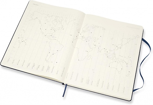 Kalendarz Moleskine 2021-2022 18-miesięczny rozmiar XL (bardzo duży 19x25 cm) Tygodniowy Niebieski Ciemny/ Szafirowy Twarda oprawa (Moleskine Weekly Notebook Planner 2021/22 Extra Large Hard Sapphire Blue Cover) - 8056420856293