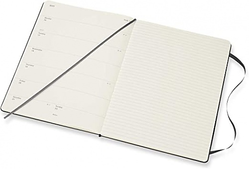 Kalendarz Moleskine 2021-2022 18-miesięczny rozmiar XL (bardzo duży 19x25 cm) Tygodniowy Czarny Twarda oprawa (Moleskine Weekly Notebook Diary/Planner 2021/22 Extra Large Hard Black Cover) - 8056420856231