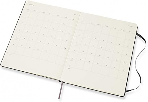 Kalendarz Moleskine 2021-2022 18-miesięczny rozmiar XL (bardzo duży 19x25 cm) Tygodniowy Czarny Twarda oprawa (Moleskine Weekly Notebook Diary/Planner 2021/22 Extra Large Hard Black Cover) - 8056420856231