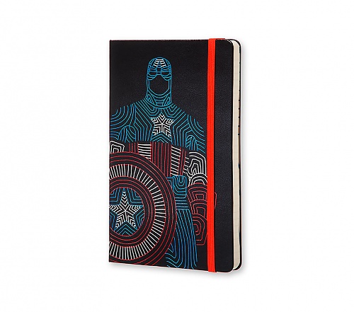 Avengers - Notes Moleskine Kapitan Ameryka w linię, duży [13x21cm] (Moleskine The Avengers Limited Edition Notebook Large Ruled Hard Captain America) - 805-50-0285-272-2