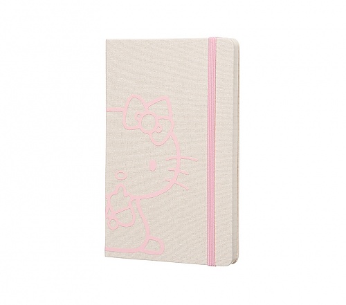 Notes Moleskine Hello Kitty w linię, duży [13x21cm], beżowa płócienna twarda oprawa (Moleskine Hello Kitty Premium Limited Edition Notebook Large Ruled Hard)