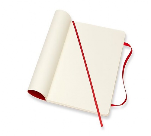 Notatnik Moleskine L duży (13x21cm) Czysty Czerwony Miękka oprawa (Moleskine Plain Notebook Large Soft Scarlet Red) - 8055002854658