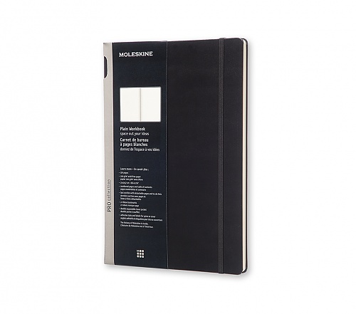 Notatnik Moleskine Workbook PRO A4(21x30cm) czysty czarny twarda oprawa (Moleskine Workbook PRO Notebook Plain Black A4 Hard Cover)