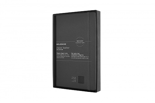 Skórzany Notatnik Moleskine Edycja limitowana L duży (13x21cm) w Linie Czarny Twarda oprawa (Moleskine Leather Ruled Notebook Large Black Hard Cover) - 8053853605931
