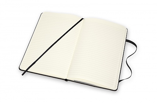 Skórzany Notatnik Moleskine Edycja limitowana L duży (13x21cm) w Linie Czarny Twarda oprawa (Moleskine Leather Ruled Notebook Large Black Hard Cover) - 8053853605931