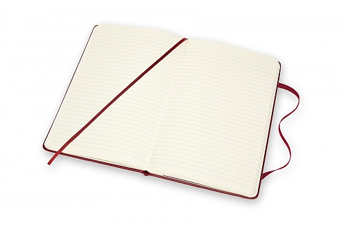 Skórzany Notatnik Moleskine Edycja limitowana L duży (13x21cm) w Linie Czerwony Twarda oprawa (Moleskine Leather Ruled Notebook Large Red Hard Cover) - 8053853605948