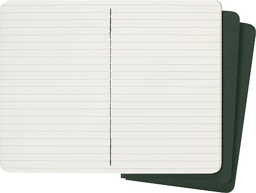 Zestaw 3 zeszytów Moleskine Cahier P kieszonkowe (9x14 cm) w Linie Zielony Mirt Miękka oprawa (Moleskine Cahiers Set of 3 Squared Journals Myrtle Green Soft Cover) - 8055002855211