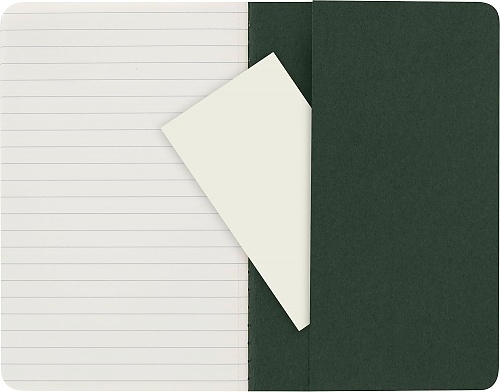 Zestaw 3 zeszytów Moleskine Cahier P kieszonkowe (9x14 cm) w Linie Zielony Mirt Miękka oprawa (Moleskine Cahiers Set of 3 Squared Journals Myrtle Green Soft Cover) - 8055002855211