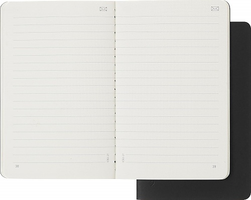 Moleskine Smart Zestaw 2 zeszytów Cashier P kieszonkowe (9x14cm) w Linie Miękka oprawa Czarne (Moleskine Smart Cashier Pocket Set of 2 Ruled Journals Black) - 8056420858518