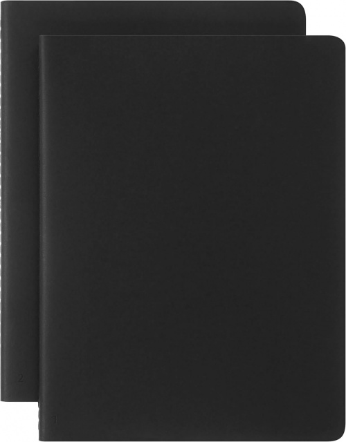 Moleskine Smart Zestaw 2 zeszytów Cashier XL bardzo duże (19x25cm) Czyste Miękka oprawa Czarne (Moleskine Smart Cashier Extra Large Set of 2 Plain Journals Black) - 8056420858525