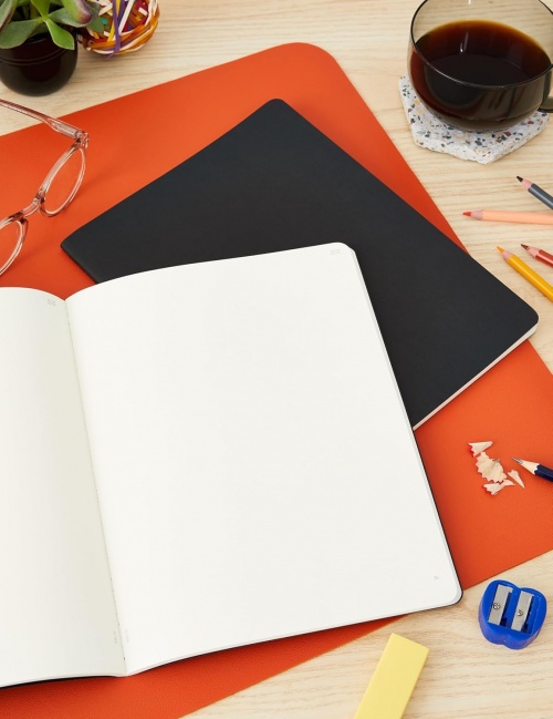 Moleskine Smart Zestaw 2 zeszytów Cashier XL bardzo duże (19x25cm) Czyste Miękka oprawa Czarne (Moleskine Smart Cashier Extra Large Set of 2 Plain Journals Black) - 8056420858525