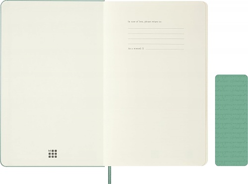 Notatnik Moleskine L duży (13x21cm) Czysty Sage Green Twarda oprawa (Moleskine Plain Notebook Large Hard Sage Green) - 8056711512723