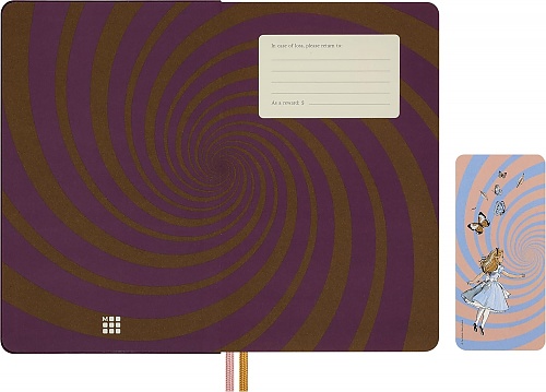 Notatnik Moleskine Alicja w Krainie Czarów L duży (13x21 cm) Gładki Twarda oprawa (Moleskine Alice\'s Adventures in Wonderland Limited Edition Notebook Plain Large Journey Graphic Hard Cover) - 8056711513416
