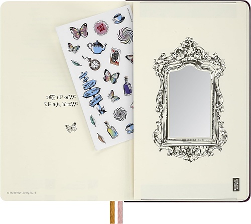 Notatnik Moleskine Alicja w Krainie Czarów L duży (13x21 cm) Gładki Twarda oprawa (Moleskine Alice\'s Adventures in Wonderland Limited Edition Notebook Plain Large Journey Graphic Hard Cover) - 8056711513416