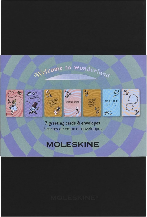 Moleskine Zestaw Pocztówek Alicja w Krainie Czarów 7x (Moleskine Limited Edition Alice\'s Adventures in Wonderland Greeting Cards 7x) - 8056711513447