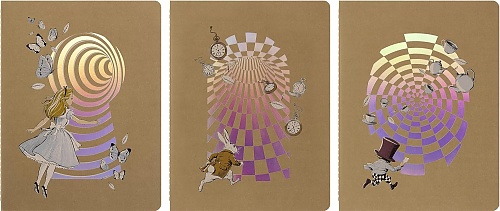 Moleskine Alicja w Krainie Czarów Zestaw 3 zeszytów Cahier XL bardzo duże (19x25 cm) w Linie Miękka oprawa (Moleskine Alice\'s Adventures in Wonderland Cahiers Extra Large Set of 3 Ruled Journals) - 8056711513782