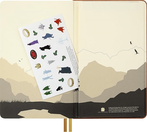 Notatnik Moleskine Władca Pierścieni Frodo i Sam L duży (13x21 cm) Gładki Twarda oprawa (Moleskine Lords Of The Rings Limited Edition Notebook Plain Large Frodo & Sam Journey Graphic Hard Cover) - 8056711513799