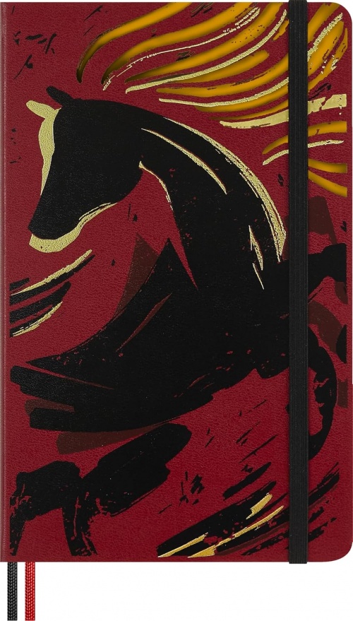 Notatnik Moleskine Rok Konia Woodcut L duży (13x21 cm) w Linię Twarda oprawa (Moleskine Year of the Horse Woodcut Limited Edition Notebook Ruled Large Hard Cover) - 8056999278519