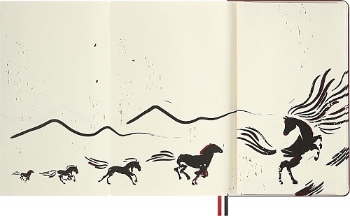 Notatnik Moleskine Rok Konia Woodcut L duży (13x21 cm) w Linię Twarda oprawa (Moleskine Year of the Horse Woodcut Limited Edition Notebook Ruled Large Hard Cover) - 8056999278519