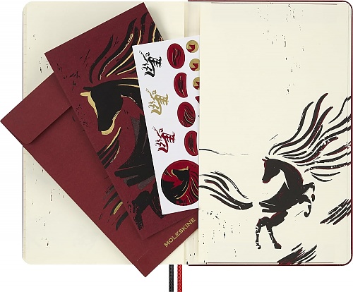 Notatnik Moleskine Rok Konia Woodcut L duży (13x21 cm) w Linię Twarda oprawa (Moleskine Year of the Horse Woodcut Limited Edition Notebook Ruled Large Hard Cover) - 8056999278519